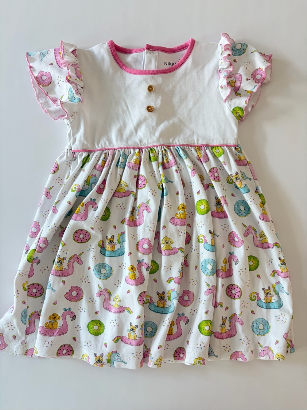 Nikki Rene Girls Dog Pool Party dress 4T